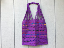 Load image into Gallery viewer, Handmade Hand Woven Cotton Rainbow Striped Mexican Tote Bag - Bolsa Telar Rayas