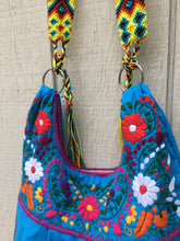 Load image into Gallery viewer, Handmade Floral Embroidered Mexican Satchel Morral Bag - Bolsa Bordada Mexicana