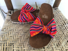 Load image into Gallery viewer, Handmade Mexican Bow Slide Sandals - Zapatos Artesanos - Size Womens 7