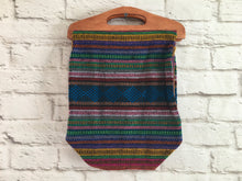 Load image into Gallery viewer, Handmade Woven Mexican Handbag Purse Tote Bag with Wood Handles - Bohemian Boho Hippie Handbag Purse - Bolsa Mexicana