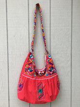 Load image into Gallery viewer, Handmade Floral Embroidered Mexican Satchel Morral Bag - Bolsa Bordada Mexicana