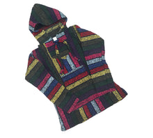 Load image into Gallery viewer, Handmade Mexican Baja Hoodie Poncho Sweatshirt- Size Small - Hippie & Bohemian