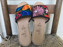 Load image into Gallery viewer, Handmade Mexican Embroidered Slide Sandals - Zapatos Artesanos - Size Womens 7