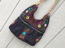 Load image into Gallery viewer, Handmade Floral Embroidered Mexican Satchel Morral Bag - Bolsa Bordada Mexicana