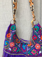 Load image into Gallery viewer, Handmade Floral Embroidered Mexican Satchel Morral Bag - Bolsa Bordada Mexicana