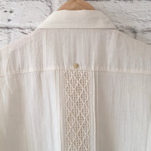 Load image into Gallery viewer, Handmade Men's Off White Mexican Guayabera Shirt - Sizes: Small, Medium, Large & XL - Handmade in Chiapas, Mexico - Men's Mexican Clothing