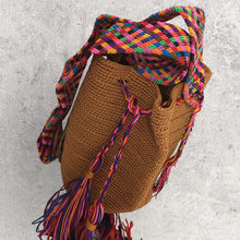 Load image into Gallery viewer, Handmade Crocheted Mexican Satchel Bag Purse - Mayan Morral Bag with Tassels
