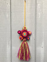 Load image into Gallery viewer, Handmade Hand Embroidered Mexican Felt Star Pom Pom Tassel - Rainbow