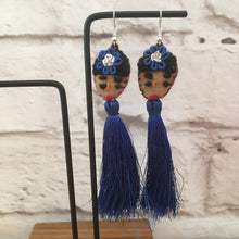 Load image into Gallery viewer, Handmade Mexican FridaTassel Earrings - Aretes de Frida Hechos a Mano en Mexico - Gift for Her - Mexican Folk Art Crafts - Mexican Jewelry