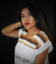 Load image into Gallery viewer, Womens Mexican Blouse - Womens Hippie Blouse - Womens Bohemian Blouse - Boho Clothing - Hand Woven Blouse - Blusa Mexicana - Size Medium
