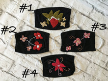 Load image into Gallery viewer, Handmade Face Mask - Fabric Face Mask - Mexican Face Mask - Mexican Hand Embroidered Face Mask - Cubrebocas de Tela - Topabocas de Tela