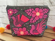 Load image into Gallery viewer, Hand Painted Mexican Cosmetic Bag - Vegan Cruelty Free Makeup Bag - Bohemian Cosmetic Bag - Bolsa Cosmetica - Artesanias