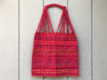Load image into Gallery viewer, Handmade Hand Woven Cotton Rainbow Striped Mexican Tote Bag - Bolsa Telar Rayas