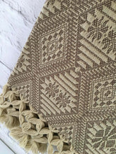 Load image into Gallery viewer, Handmade Traditional Woven Beige & Brown Mexican Rebozo Scarf - Shawl Wrap