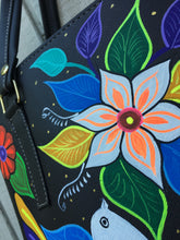 Load image into Gallery viewer, Hand Painted Mexican Tote Bag Purse Handbag - Synthetic Vegan Leather Bag