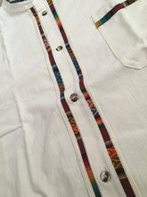 Load image into Gallery viewer, Handmade Men's Long Sleeve Traditional Off-White Mexican Guayabera - Small - XL