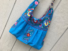 Load image into Gallery viewer, Handmade Floral Embroidered Mexican Satchel Morral Bag - Bolsa Bordada Mexicana