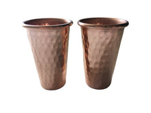Load image into Gallery viewer, Set of 2 Handmade Hammered Mexican Copper Shot Glasses - 2oz - Tequila - Mezcal