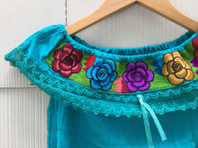 Load image into Gallery viewer, Handmade Girls Embroidered Mexican Blouse - Size 6 - Off the Shoulder Blouse