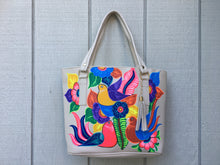 Load image into Gallery viewer, Hand Painted Mexican Tote Bag Purse Handbag - Synthetic Vegan Leather Bag