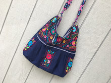 Load image into Gallery viewer, Handmade Floral Embroidered Mexican Satchel Morral Bag - Bolsa Bordada Mexicana