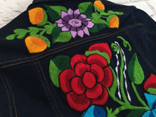 Load image into Gallery viewer, Handmade Embroidered Mexican Denim Jean Jacket - Size Small - Chamarra Bordada