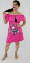 Load image into Gallery viewer, Women's Handmade Off the Shoulder Embroidered Mexican Dress - Vestido Mexicano