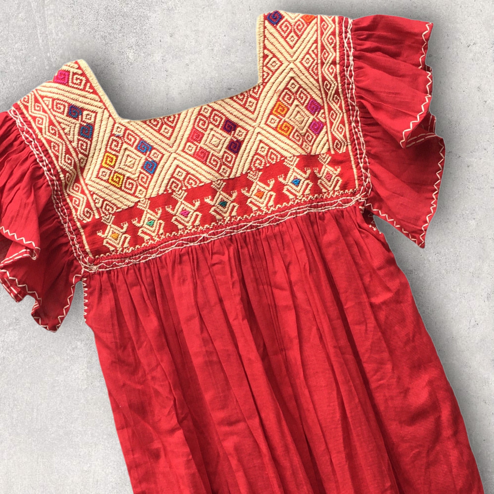 Handmade San Andrs Larrinzar Mexican Huipil Tunic Blouse - Size Medi   DiscoverMas