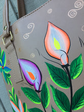 Load image into Gallery viewer, Hand Painted Mexican Tote Bag Purse Handbag - Synthetic Vegan Leather Bag