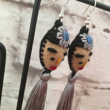 Load image into Gallery viewer, Handmade Mexican FridaTassel Earrings - Aretes de Frida Hechos a Mano en Mexico - Gift for Her - Mexican Folk Art Crafts - Mexican Jewelry