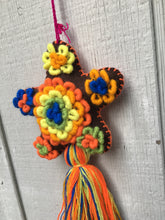 Load image into Gallery viewer, Handmade Hand Embroidered Mexican Felt Star Pom Pom Tassel - Rainbow