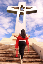 Load image into Gallery viewer, Women's Mexican Scarf - Women's Mexican Rebozo - Hand Woven Scarf - Hand Woven Rebozo - Red Scarf - Red Rebozo - Gift for Her