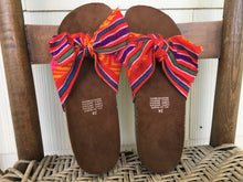 Load image into Gallery viewer, Handmade Mexican Bow Slide Sandals - Zapatos Artesanos - Size Womens 7
