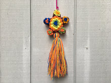 Load image into Gallery viewer, Handmade Hand Embroidered Mexican Felt Star Pom Pom Tassel - Rainbow