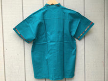 Load image into Gallery viewer, Handmade Men&#39;s Traditional Teal Mexican Guayabera - Size Small Medium Large XL
