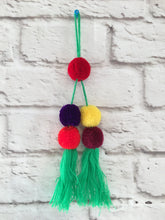 Load image into Gallery viewer, Handmade Mexican Pom Pom Tassel Decor - Pom Pom Handbag Accessory - Mexican Fiesta Bridal Shower Favor Gift - Mexican Home Decor