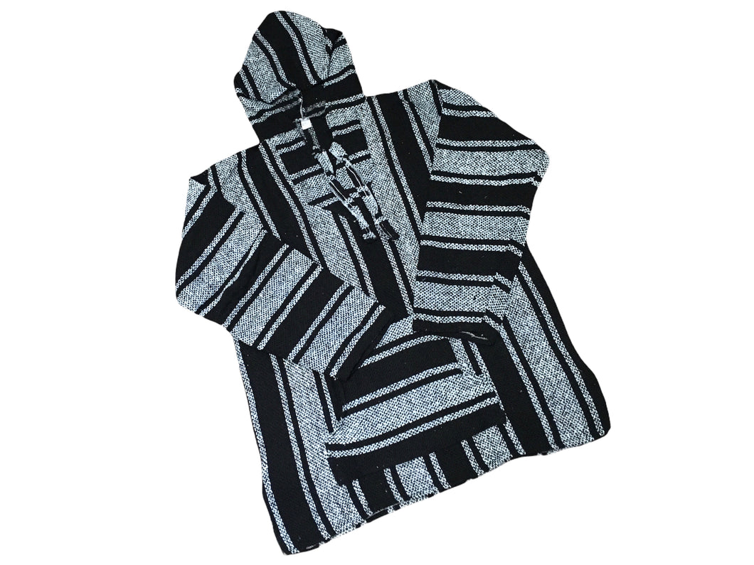 Handmade Mexican Baja Hoodie Poncho Sweatshirt- Size XL - Hippie & Bohemian