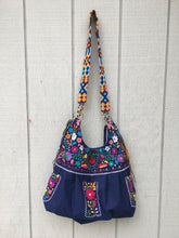 Load image into Gallery viewer, Handmade Floral Embroidered Mexican Satchel Morral Bag - Bolsa Bordada Mexicana