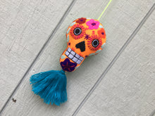 Load image into Gallery viewer, Handmade Embroidered Felt Mexican Sugar Skull Pom Pom - Dia de los Muertos