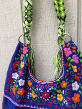 Load image into Gallery viewer, Handmade Floral Embroidered Mexican Satchel Morral Bag - Bolsa Bordada Mexicana