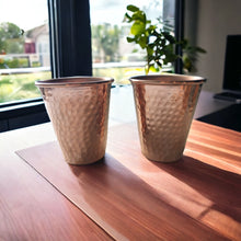 Load image into Gallery viewer, Set of 2 Handmade Hammered Mexican Copper Tumbler Glasses - 12oz - Moscow Mule