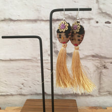 Load image into Gallery viewer, Handmade Mexican FridaTassel Earrings - Aretes de Frida Hechos a Mano en Mexico - Gift for Her - Mexican Folk Art Crafts - Mexican Jewelry