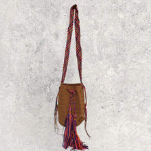 Load image into Gallery viewer, Handmade Crocheted Mexican Satchel Bag Purse - Mayan Morral Bag with Tassels