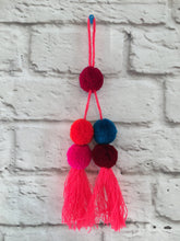 Load image into Gallery viewer, Handmade Mexican Pom Pom Tassel Decor - Pom Pom Handbag Accessory - Mexican Fiesta Bridal Shower Favor Gift - Mexican Home Decor