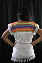 Load image into Gallery viewer, Womens Mexican Blouse - Womens Hippie Blouse - Womens Bohemian Blouse - Boho Clothing - Hand Woven Blouse - Blusa Mexicana - Size Medium