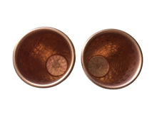 Load image into Gallery viewer, Set of 2 Handmade Hammered Mexican Copper Shot Glasses - 2oz - Tequila - Mezcal