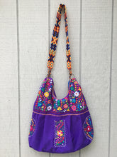 Load image into Gallery viewer, Handmade Floral Embroidered Mexican Satchel Morral Bag - Bolsa Bordada Mexicana