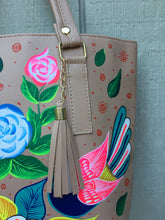 Load image into Gallery viewer, Hand Painted Mexican Tote Bag Purse Handbag - Synthetic Vegan Leather Bag