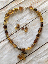 Load image into Gallery viewer, Women's Mexican Amber Necklace & Earring Set - Mexican Amber Jewelry - Amber Necklace - Amber Earrings - Mexican Necklace - Gift for Her