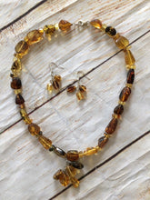 Load image into Gallery viewer, Women&#39;s Mexican Amber Necklace &amp; Earring Set - Mexican Amber Jewelry - Amber Necklace - Amber Earrings - Mexican Necklace - Gift for Her
